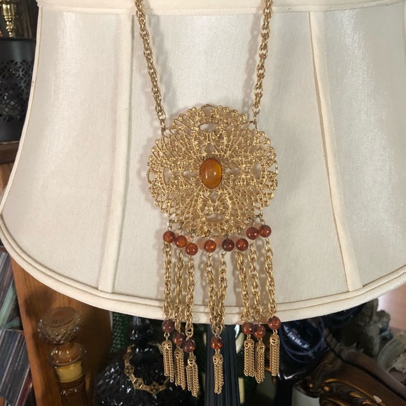 Vintage Jewelry - Vintage Amber Statement Necklace